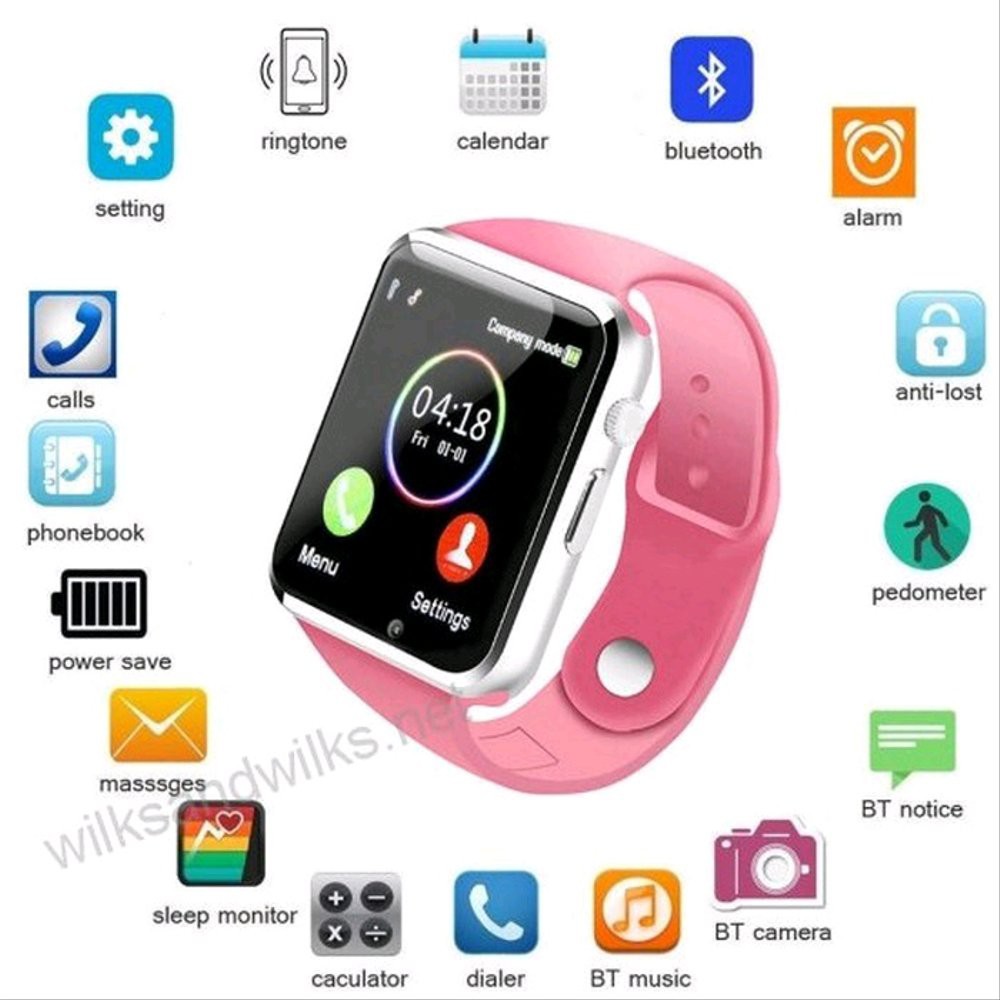 Jam Tangan Smartwach U10 Pink - Jam A1 Pink - Jam Tangan Anak Pintar Hp Camera V
