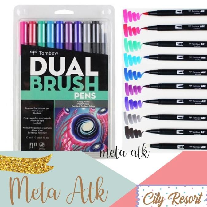 

(BISA COD) Dual Brush Pen Tombow Galaxy Pallete isi 10pc KOMPLIT Kode 1178