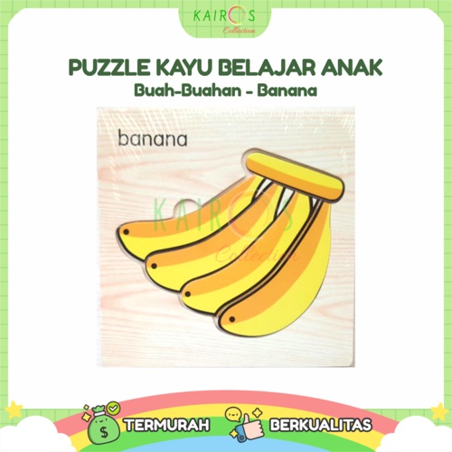 Puzzle Kayu Anak Edukasi Belajar Buah