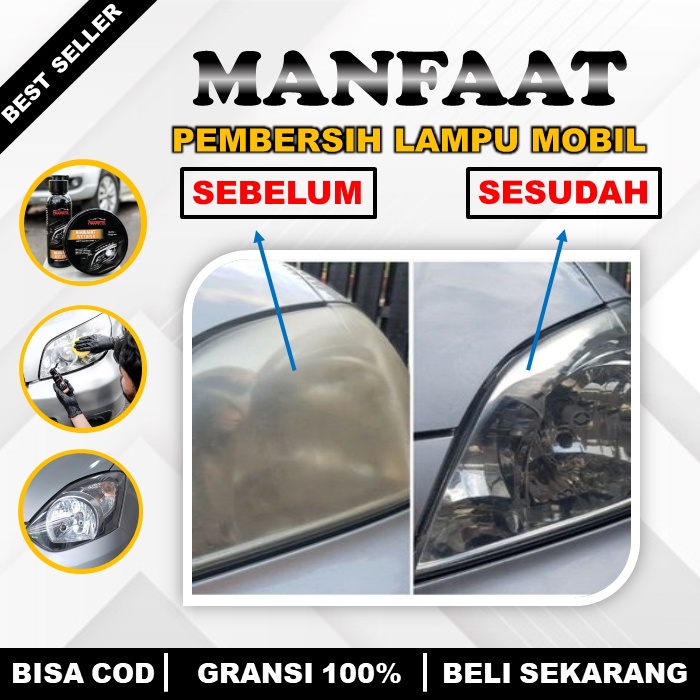 Headlight polish pembersih lampu mobil kuning pembersih kaca lampu mobil yang buram pengkilap lampu