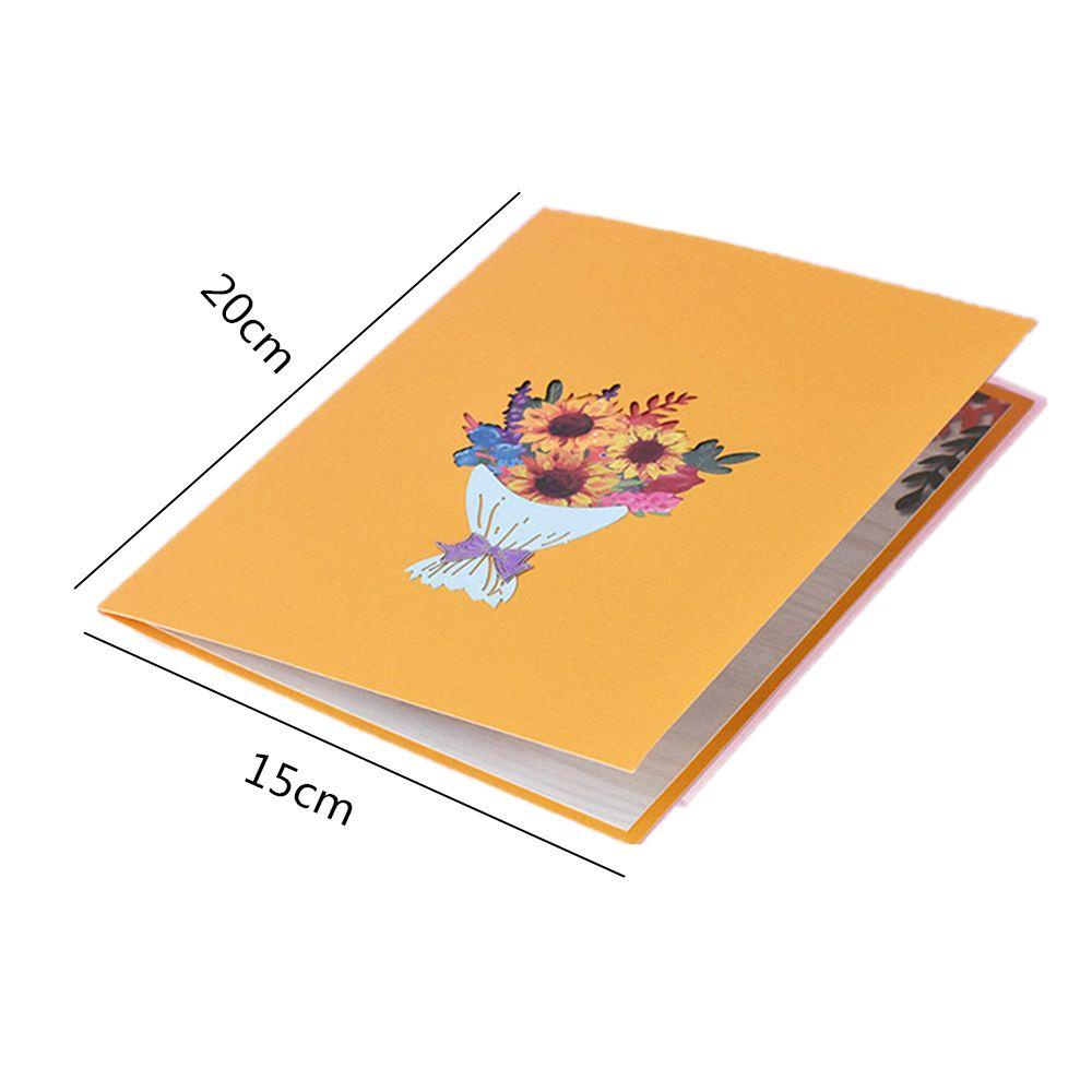 Solighter Kartu Ucapan Hari Ibu Handmade card Color printing Flowers blessing card Mother's Day Now 3D Tiga Dimensi Dengan Amplop Greeting Gift card