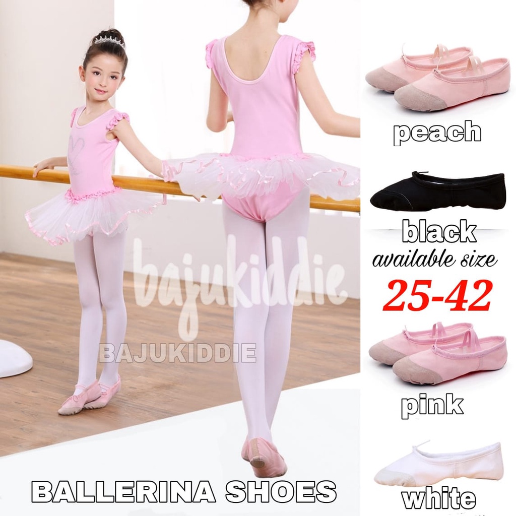 SEPATU BALET ANAK DEWASA KUALITAS PREMIUM IMPORT / BALLERINA SHOES / SEPATU BALET PINK PEACH