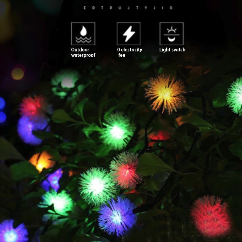 Lampu String Led Bentuk Karangan Bunga Dandelion Untuk Dekorasi Natal