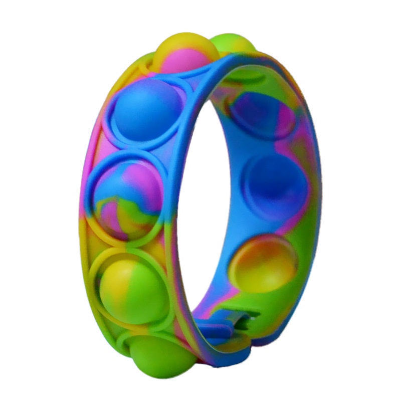 Unicorn Pop It Fidget Toys Push Popit Bubble Sensory Fidget Wristband Autism Squishy Stress Reliever Kids Toys-11