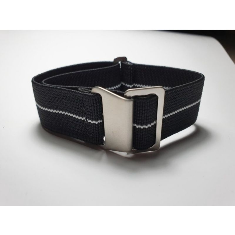 Tali jam tangan MN Strap Nato Hitam Putih Black White 18 mm