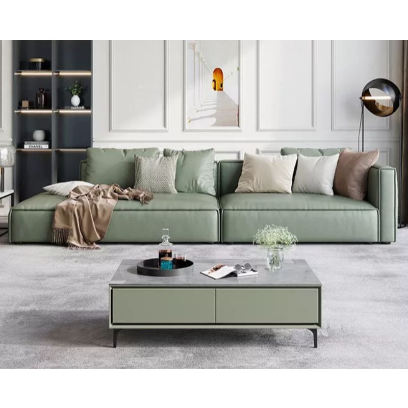 Sofa set ruang tamu bahan kulit premium