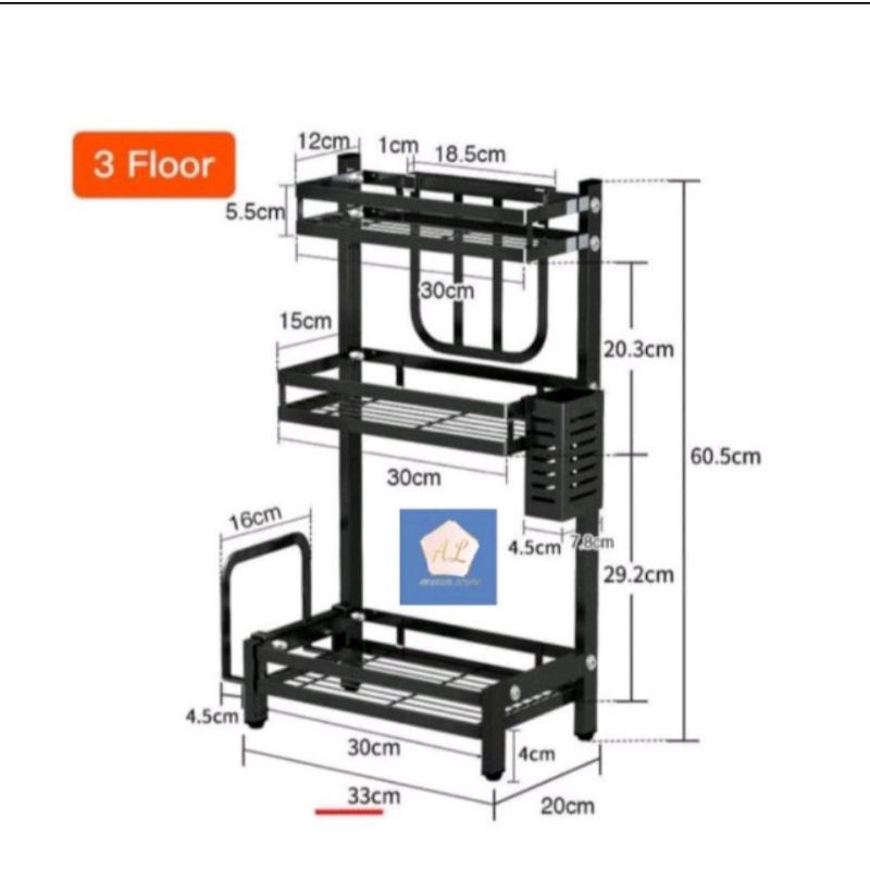 RAK DAPUR SERBAGUNA BUMBU DAPUR SUSUN 3