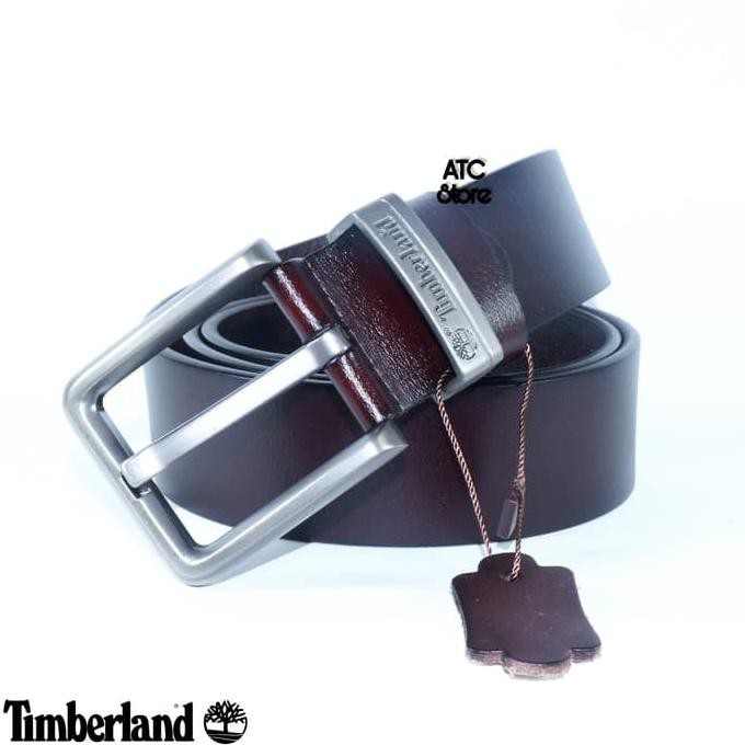 IKAT PINGGANG PRIA / SABUK KULIT IMPORT / GESPER TIMBERLAND PREMIUM - Hitam