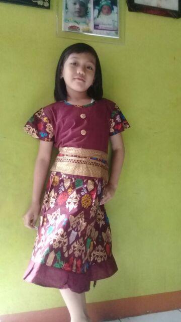 Qnunbatik Sarimbit/couple Batik Anak Dress/kemeja Santika Prodo