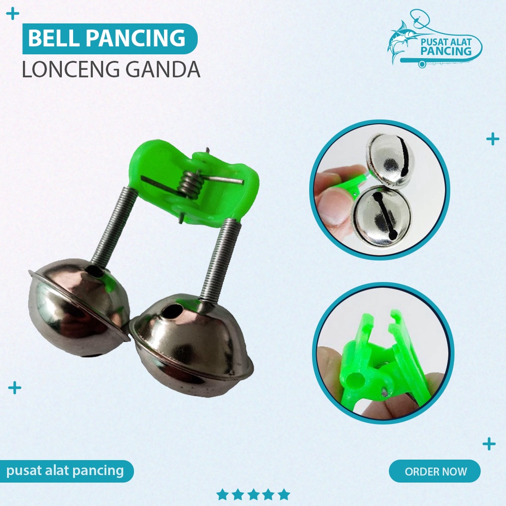 Bel Joran Pancing Double Bell Alarm Gigitan Pancing Luar Ruangan Malam Joran Pancing Klem Lonceng Cincin Gigitan Alarm Alat Pancing Aksesori Umpan Pancing