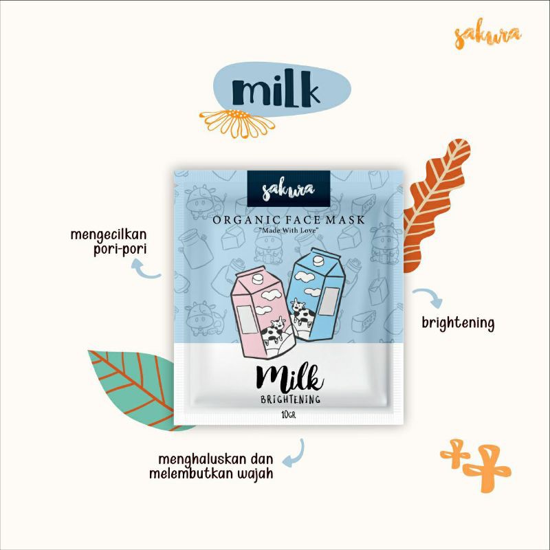 Masker Organik Milk by Sakura