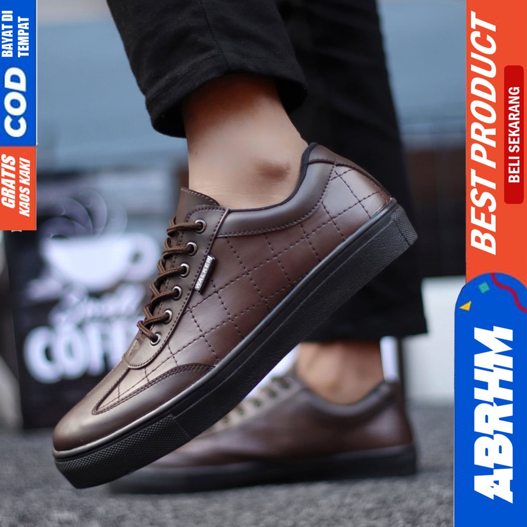 Abrhm Pedro - Sepatu Formal Pantofel Pria Kerja Hitam