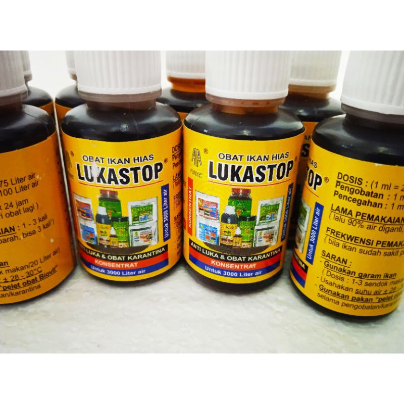 LUKASTOP obat ikan untuk luka/parasite dan anti jamur isi 30ml