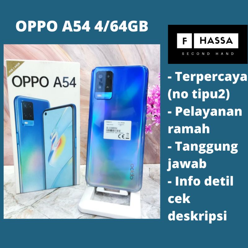 HP OPPO A54 4/64GB SECOND LIKE NEW HP OPPO A54 BEKAS SEPERTI BARU MURAH AMAN TERPERCAYA / PUSAT HP B