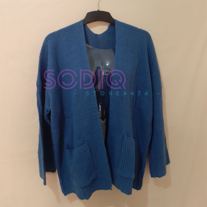 Cardigan Oversized Cardi Outer LOOCY PREMIUM Rajut Tebal Cardy Oversize Lavella Wanita-Denim