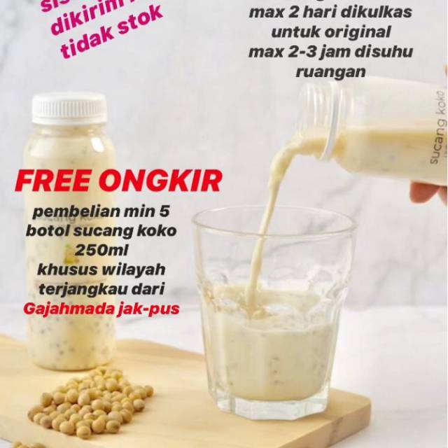 

Susu kacang kedelai koko asli pilihan tanpa pengawet dan pemanis buatan 250 ml homemade