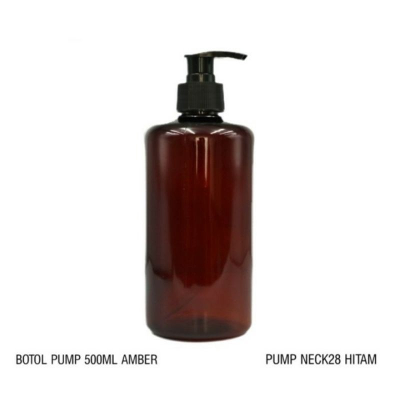 Botol Pump amber 500ml / Botol sabun cair 500ml