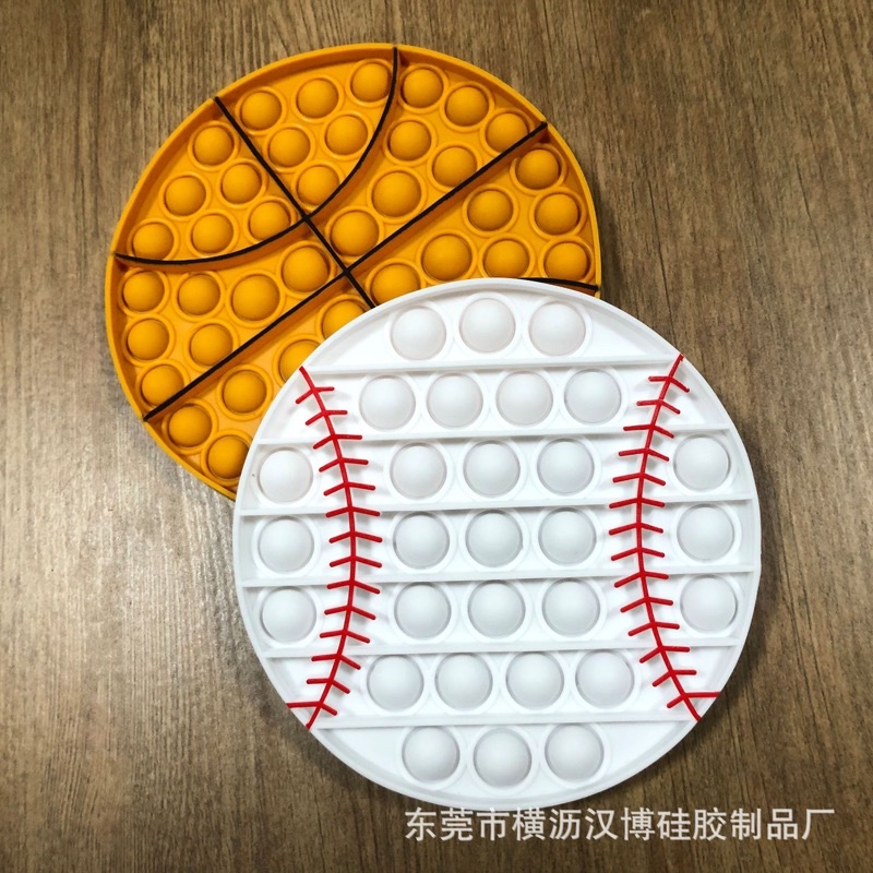 DELUNASHOP/ Pop it Tebal fidget/Mainan popit Mainan anak anti stress pop it rainbow jumbo tetris pop it-Bola putih