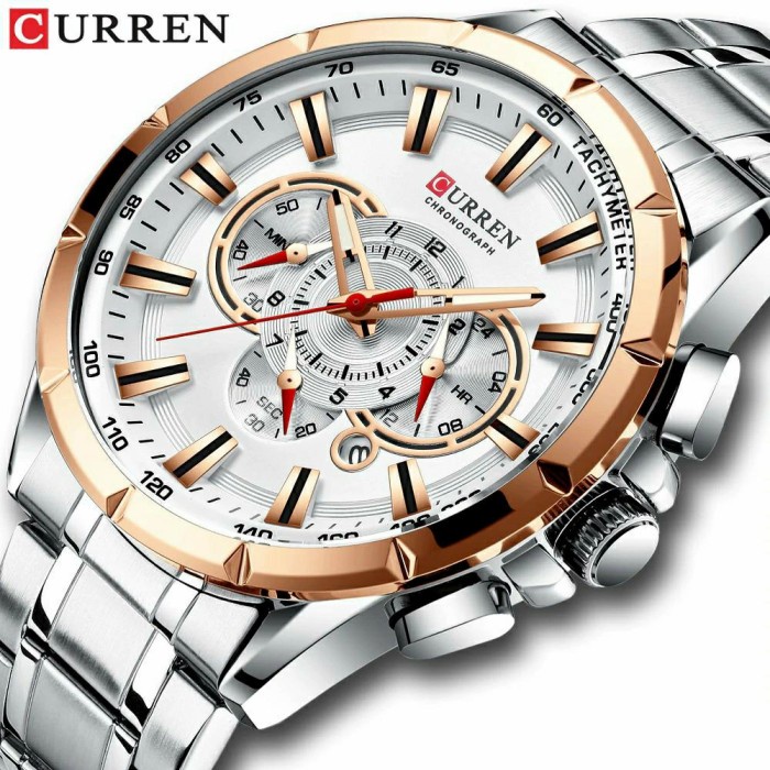 Curren 8363 Original Jam Tangan Elegan Pria Chrono Aktif