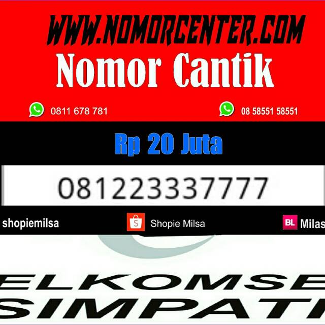 Nomer Cantik Simpati Seri Kuartet 7777 _ 0812 2333 7777 Super terbaik #NC2 375