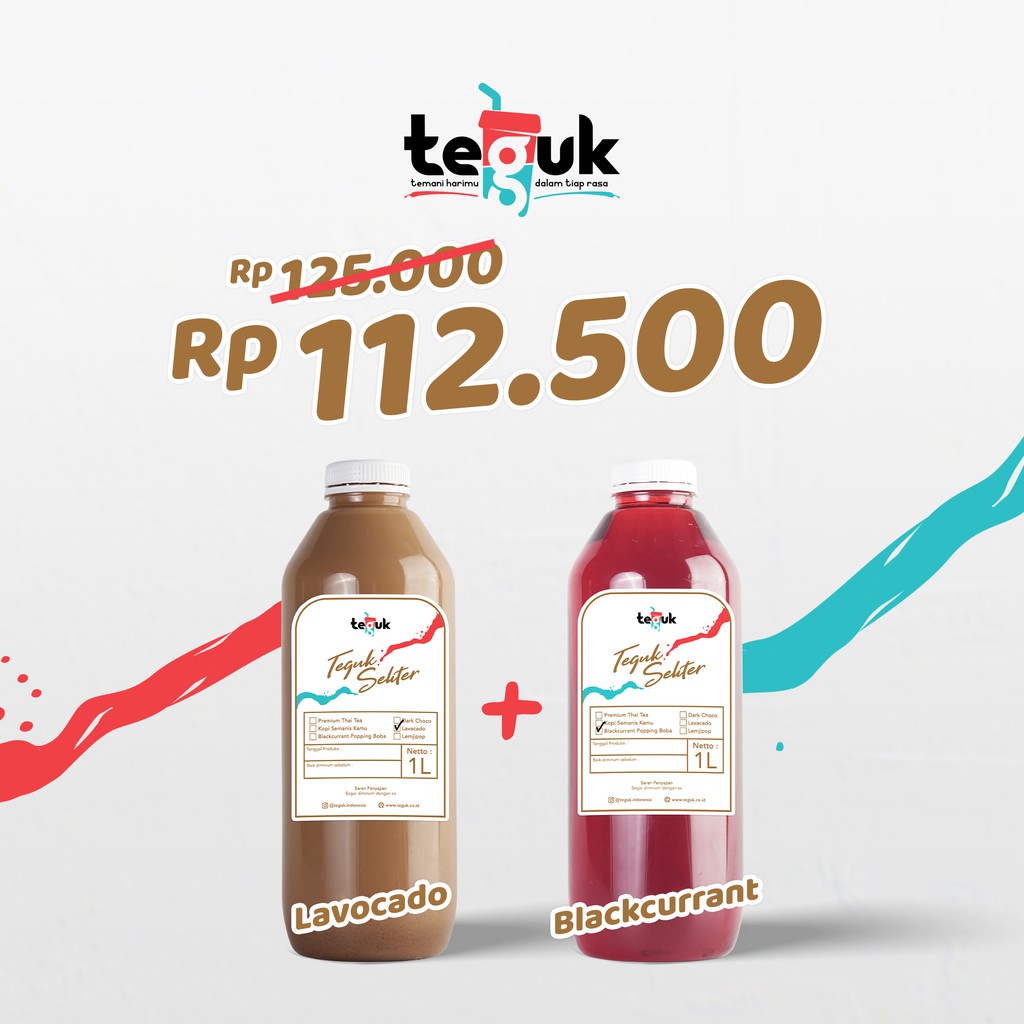 Teguk Seliter Lavacado/Kopi Alpukat + Blackcurrant/Beri 1L | Shopee ...