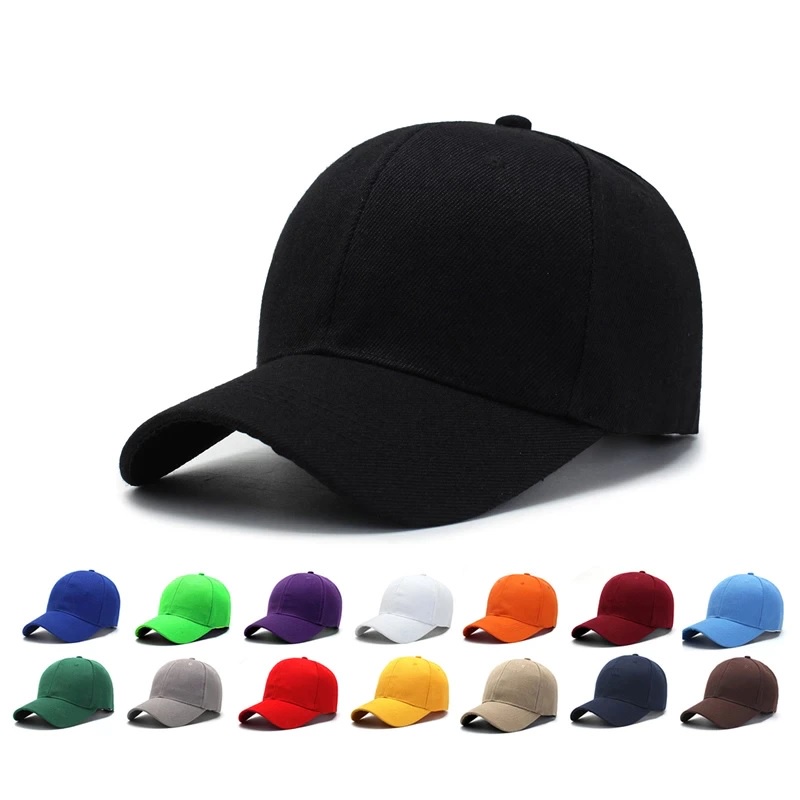 TOPI BASEBALL CAP POLOS PRIA WANITA DEWASA BISBOL CEWEK COWOK LAKI LAKI DISTRO WARNA HITAM PUTIH COK