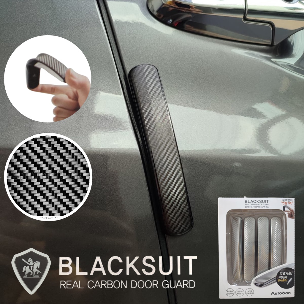 Door Guard Pelindung Pintu Mobil Blacksuit Real Carbon Premium Original