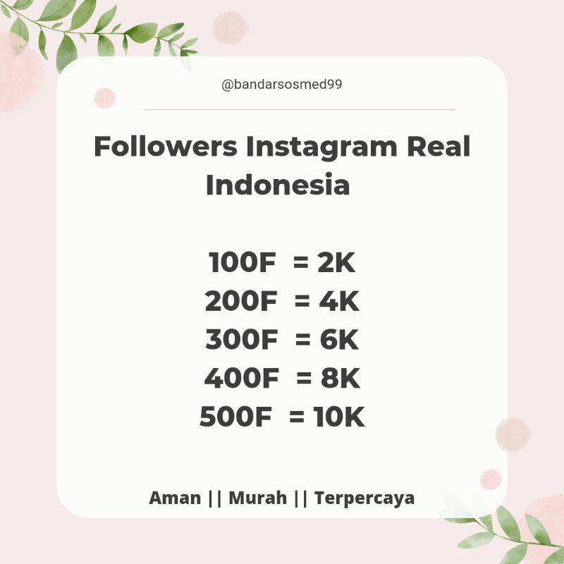 PROMO Follower Instagram Indonesia Murah