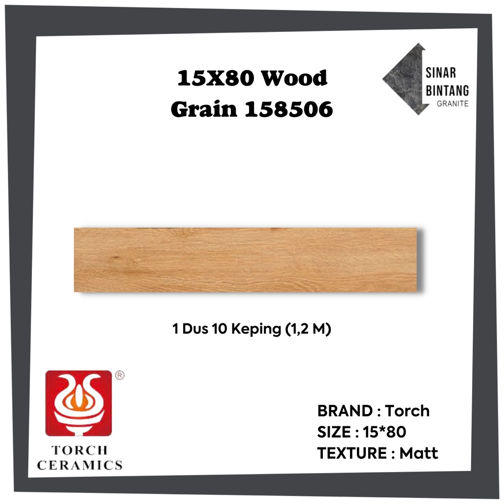 Granit 15X80 | Granit Lantai Wood Grain 158506 TORCH
