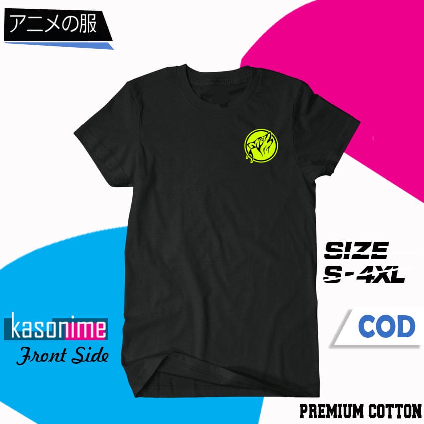 Baju Kaos T-Shirt Anime Premium Gambar Logo Serigala Moon Wolf Keren Anime Distro Jepang Kekinian At