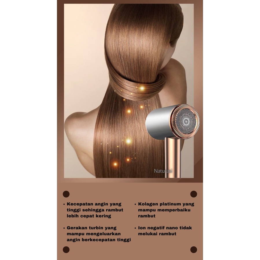 Hair dryer pengering rambut Premium Proffesional Salon hair dryer ion BlueRay Cahaya biru nutrisi Rambut