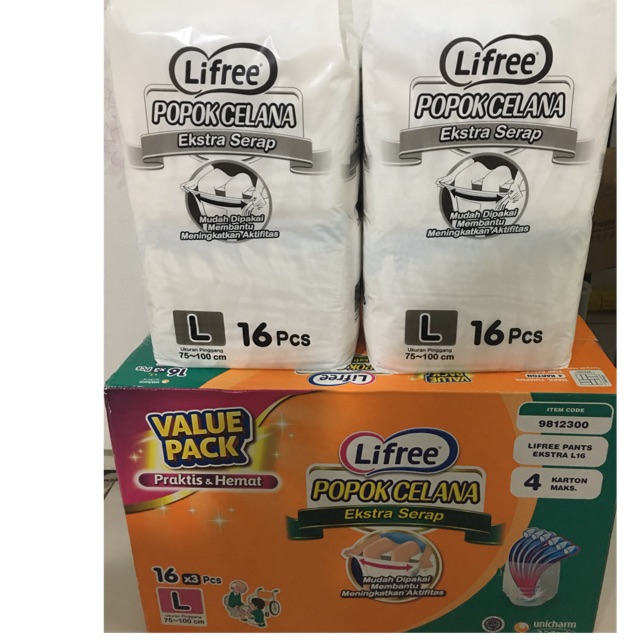 Lifree Popok Celana Extra Serap L16 Kemasan Putih