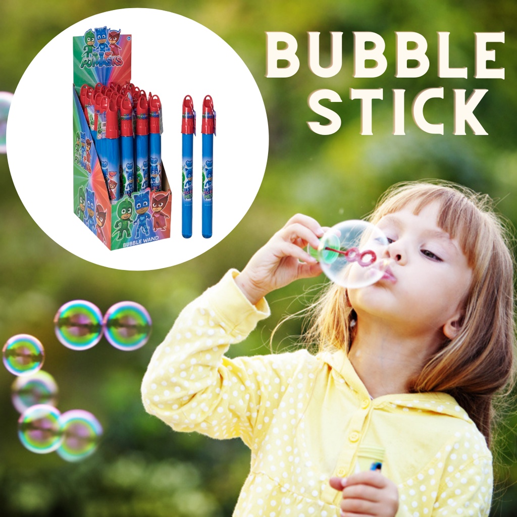 Balon Tiup  PJ MASK Bubble Stick - Mainan Bubble Gagang Tiup Gelembung Air Sabun Buble Stik Sabun mainan terapi wicara speech delay therapy terlambat bicara