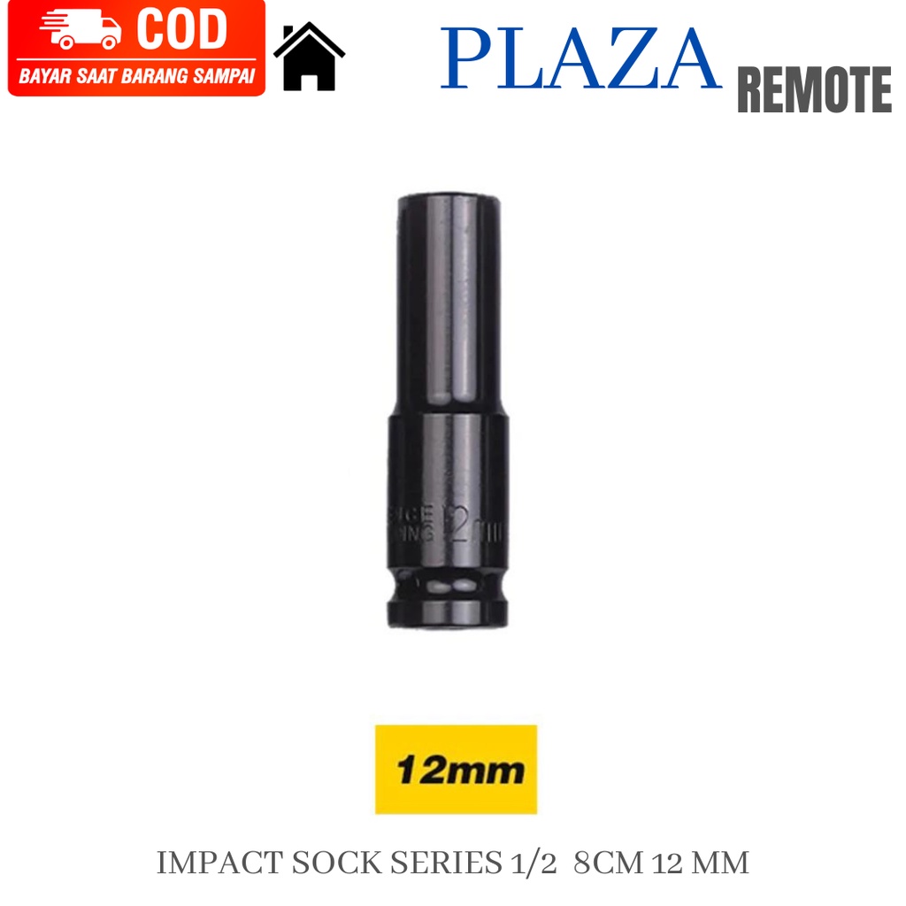 MATA SOCK SOK SOCKET IMPACT PANJANG KONEKTOR 1/2 DEEP WALL 8 CM 8 - 21 MM