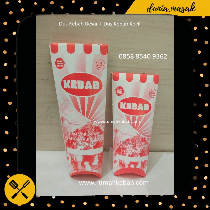 Dus Kebab Kecil Dus Kebab Merah Putih Dus Kebab - Kemasan Kebab Unik Murah Berkualitas