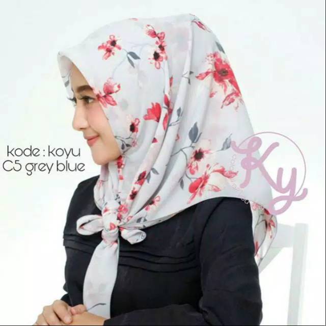 Koyu Hijab segi empat 3