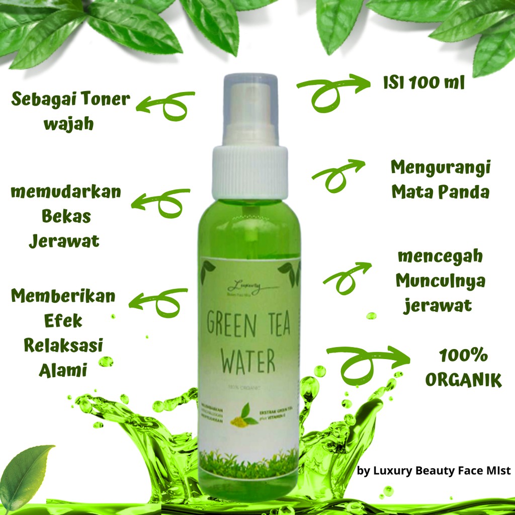 Promo Green Tea Water Air Teh Hijau Untuk Wajah Setting Spray Face Mist 100 Indonesia
