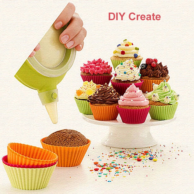 Sunshine 6pcs Cetakan Cupcake / Muffin Bahan Silikon Anti Lengket Tahan Panas