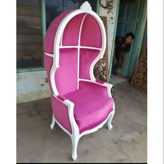 Kursi sofa balon kain beludru halus