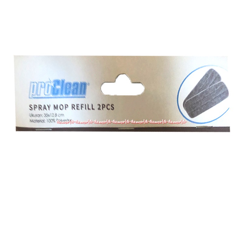 Proclean Spray Flat Mop Refill 35cm Kain Pel Grey Abu-Abu Pro clean 2pc Pro Clean Kain Penganti Isi Ulang