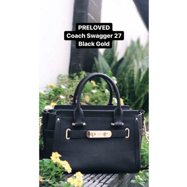 Preloved Coach Swagger 27 Black Gold