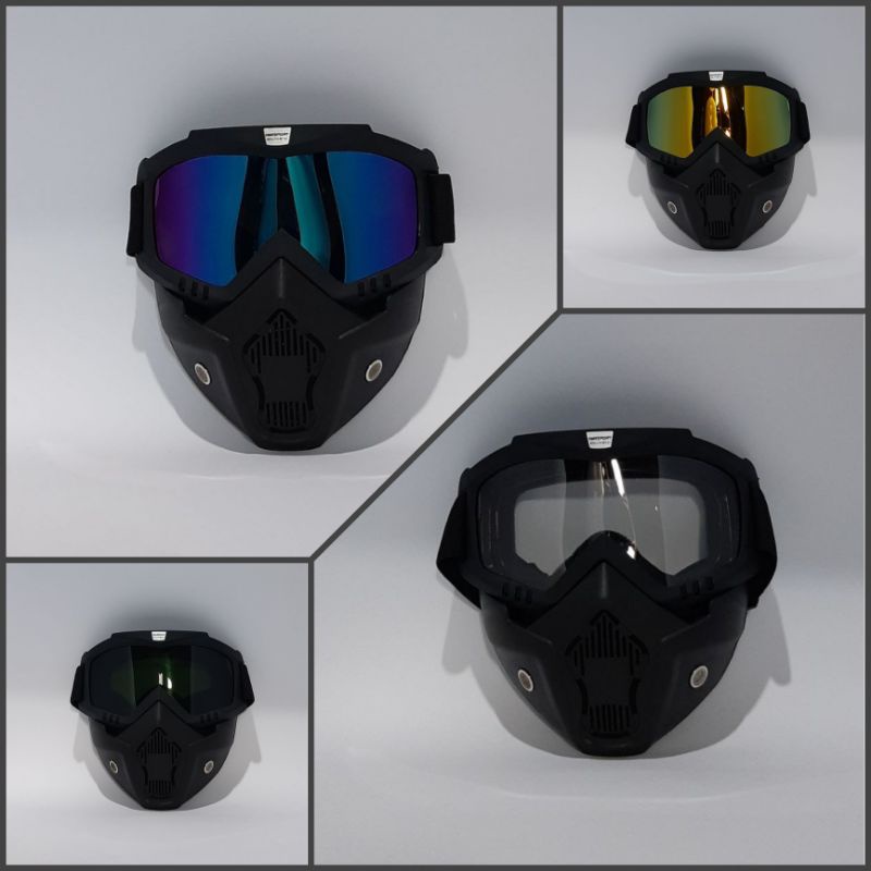 kacamata google mask helm bogo/retro jpn, cargloss murah