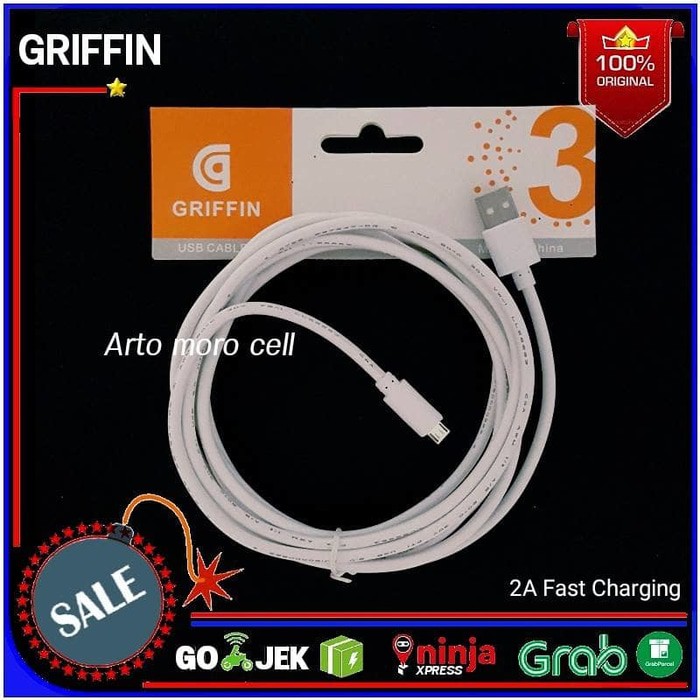 Kabel Data 3 Meter GRIFFIN ORIGINAL 100% Fast Charging