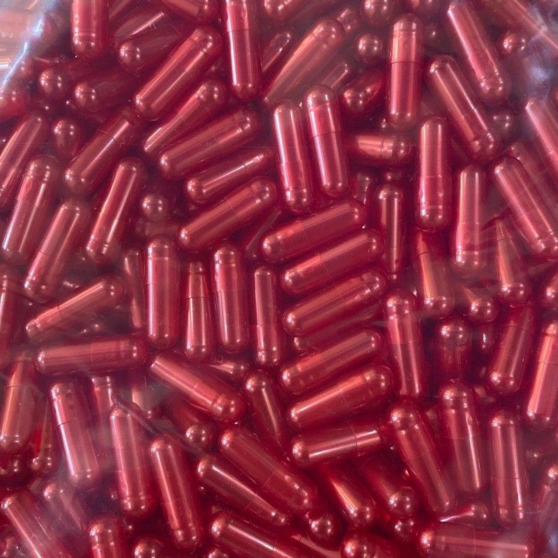 Kapsul Kosong 0 Metalik Merah Scarlet Isi 1000 Butir