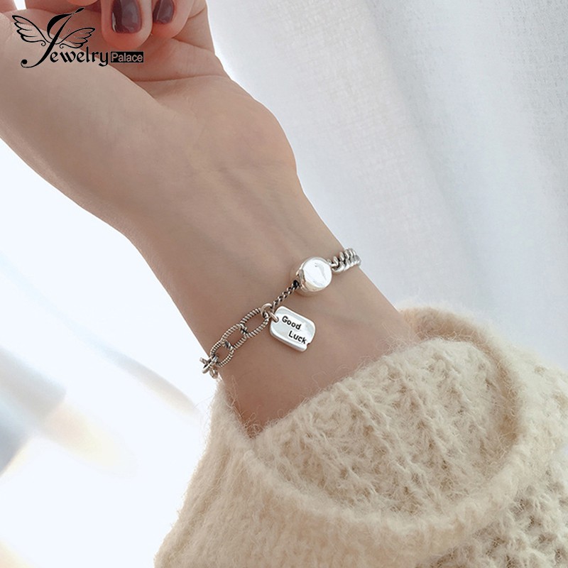 925 perak sterling untuk wanita gelang fashion perhiasan Korea beruntung