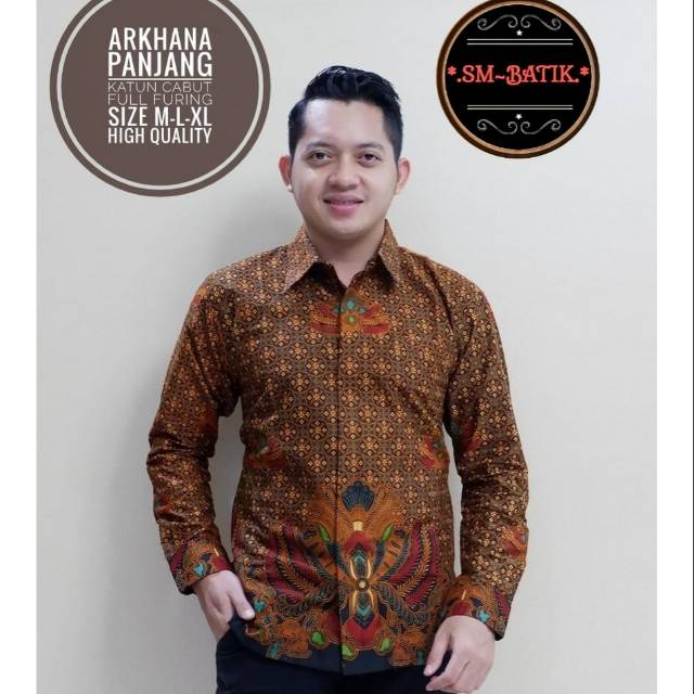 Kemeja Batik Pria/Batik Lengan Panjang ARKHANA Lapis Furing