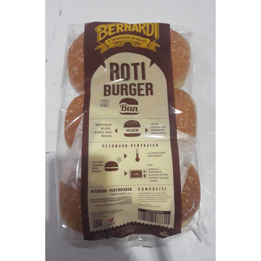 

Bernardi Roti Burger Wijen Isi 6 pcs