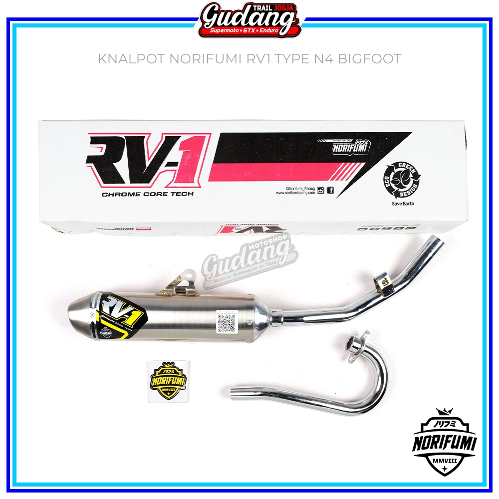 Knalpot Norifumi RV1 N4 RV1 T3 WR 155 KLX DTRACKER CRF 150 Chrome Original