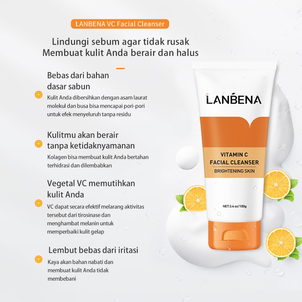 LANBENA Face Cleanser 100gr | Vitamin C Series