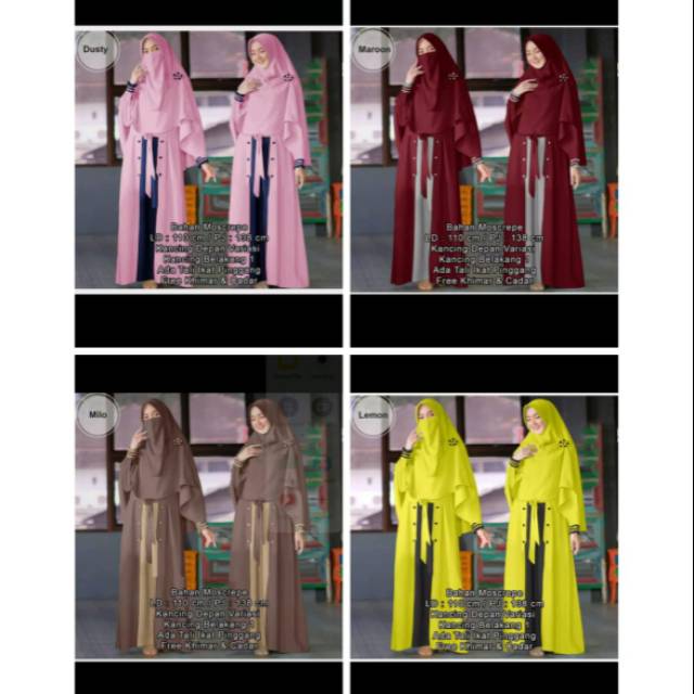AISYAH SYAR'I / GAMIS SET KHIMAR+CADAR (Sundus Gallery)